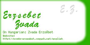 erzsebet zvada business card